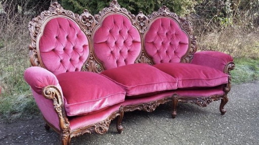 Barok bank met fauteuils 