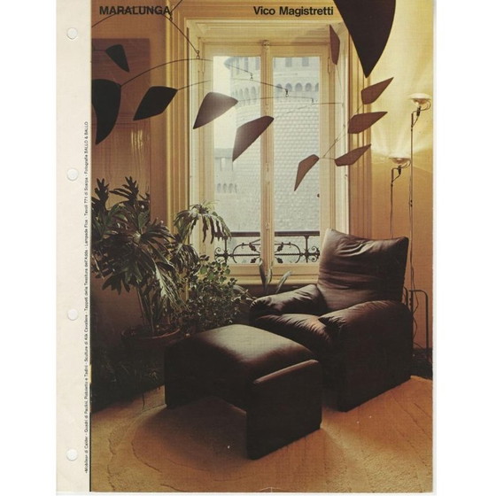 Image 1 of “Maralunga” armchair with pouf by Vico Magistretti for Cassina, 1970s