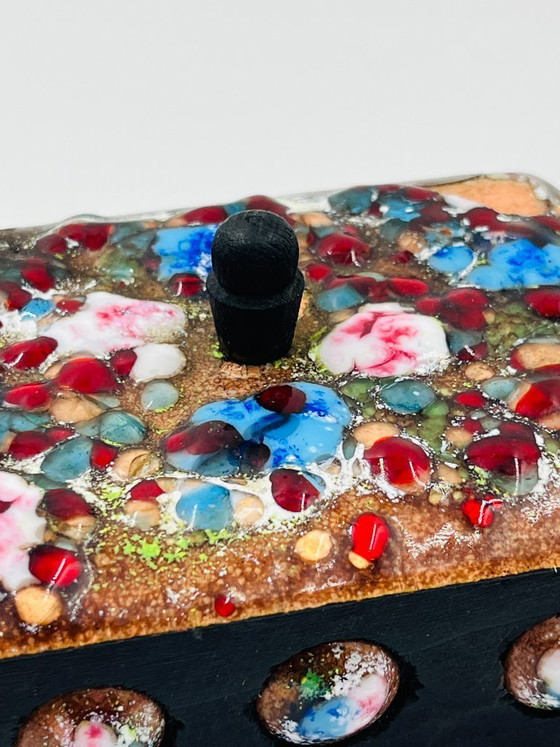 Image 1 of Vintage Enamel on Copper Box Capo Esmaltes Spain 1970