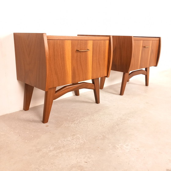Image 1 of 2x Louis van Teeffelen nachtkastje teak| vintage jaren 60