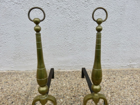 Image 1 of Par de morillos, estilo neoclásico, de bronce macizo, Francia, años 20-30.