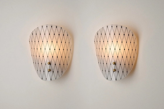 Diamond Pattern Acrylic and Brass Wall Sconces, Italy, Wall lights, Metal, Black (photo 4 of 12)