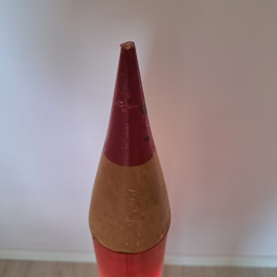 Rare 1970s Pop Art Giant Pencil Floor Lamp – Red 100 cm – Floor lights, Plastic, Wood (photo 4 of 8)