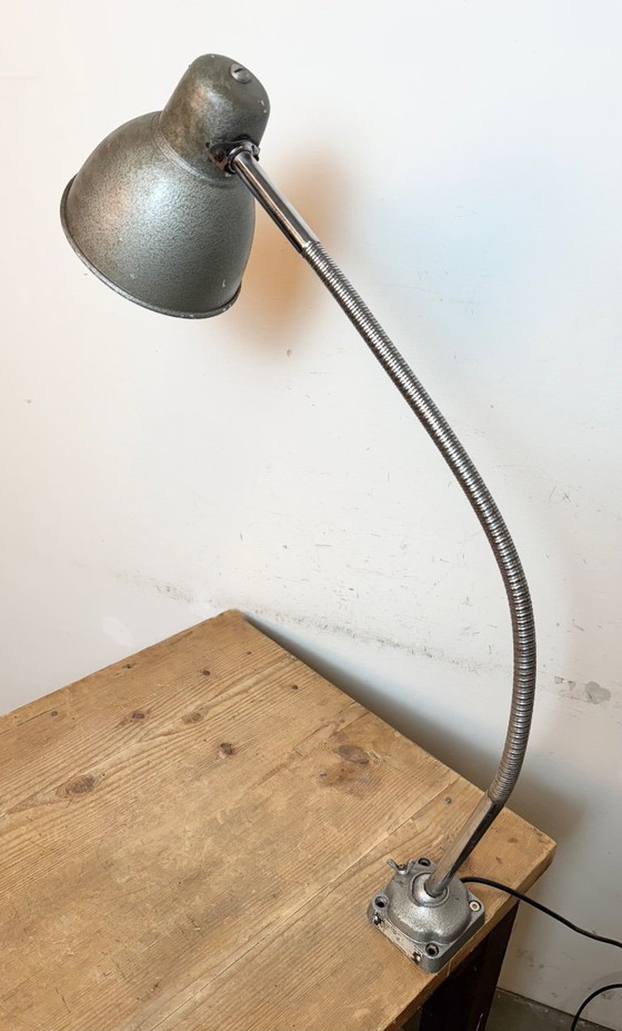 Image 1 of Lampe de table à col de cygne de style industriel gris, années 1960