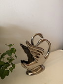 portatovaglioli Art Nouveau con due cigni