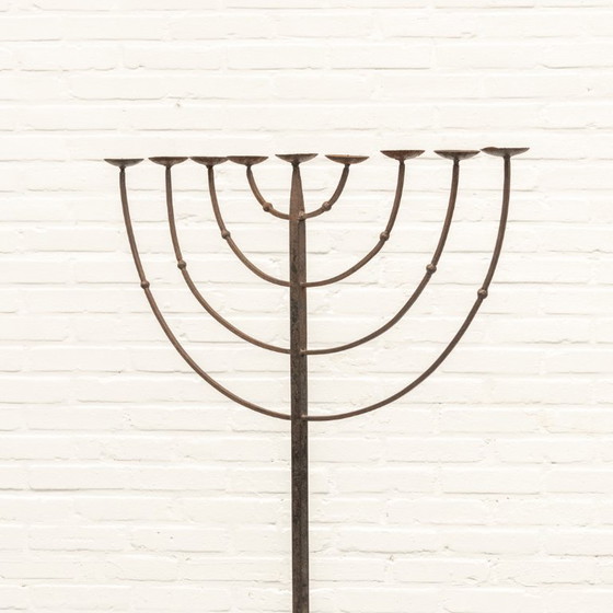 Image 1 of Candeliere da terra brutalista in ferro battuto