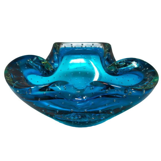 Blauwe kristallen asbak Fontana Arte Stijl, Italië 1970 – Ingrand, Tafelaccessoires, Crystal (photo 3 of 26)