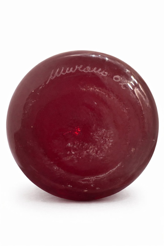 Image 1 of Vintage Murano 'Tre Fuochi' likeurset – Robijnrood & 24-karaats goud – jaren 70