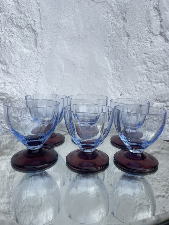 Image 1 of 5 verres italiens bleu violet