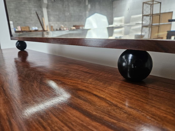 Image 1 of Exclusive 1940s Art Decò sideboard in walnut burl with mirror