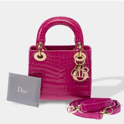 Sac DIOR Lady Dior en Crocodile Rose - 103491