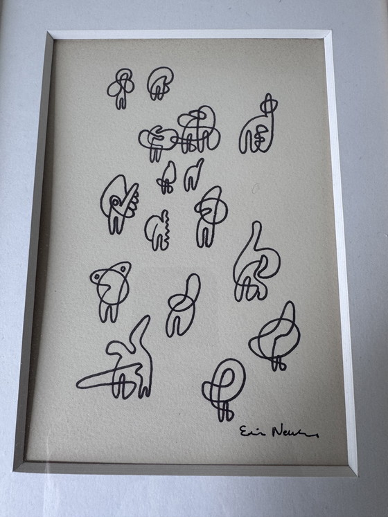 Image 1 of Opera originale firmata da Erwin Neuhaus - Astrazione organica e minimalista


