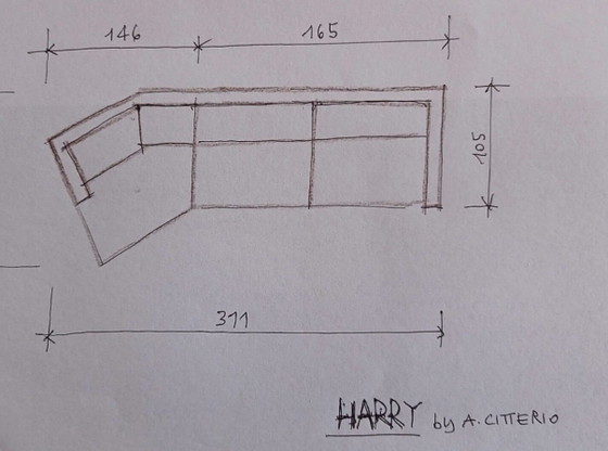 Image 1 of Canapé quatre places en cuir B&B Italia « Harry »