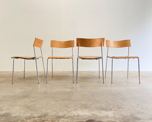 4 sedie da pranzo vintage Lammhults Campus