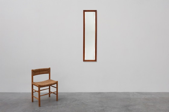 Image 1 of French art deco mirror with carved oak frame, ca. 1930s