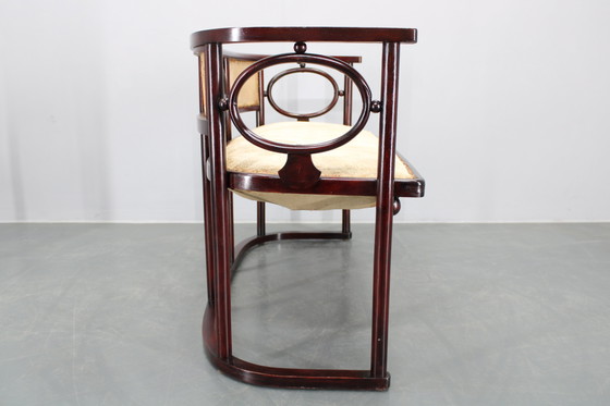 Image 1 of Josef Hoffmann Variation of Art Nouveau "Fledermaus" Sofa by Fischel