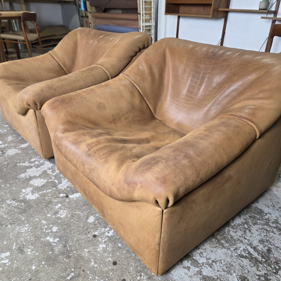 Image 1 of Fauteuils lounge en cuir De Sede DS-46, design vintage des années 1970