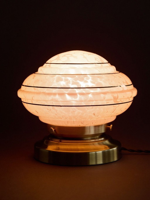 table lamp rose Clichy glass