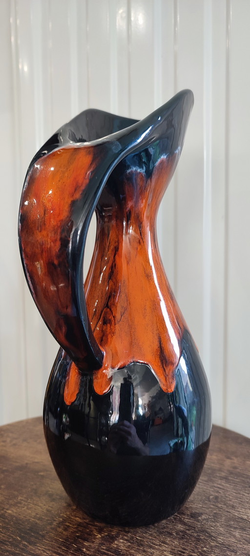 Flamed ceramic vase or pitcher Vallauris 1960