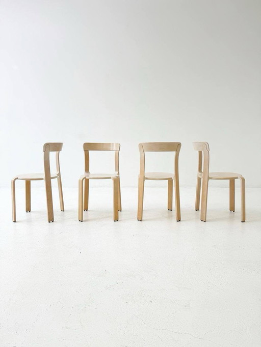 Set of 4 stacking chairs "Type 3300" By Bruno Rey For Dietiker, 1970s