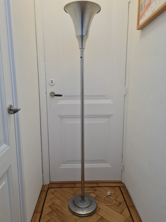 Image 1 of Art Deco vloerlamp, nikkelchroom, jaren 30