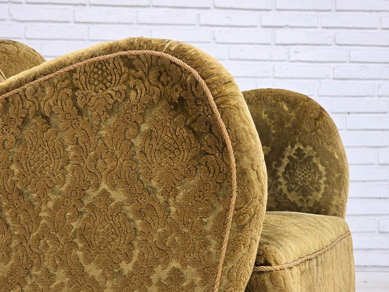 1950s, Danish Relax Chair, Furniture Velour, Oak Wood – Armchairs, Textile (photo 4 of 17)