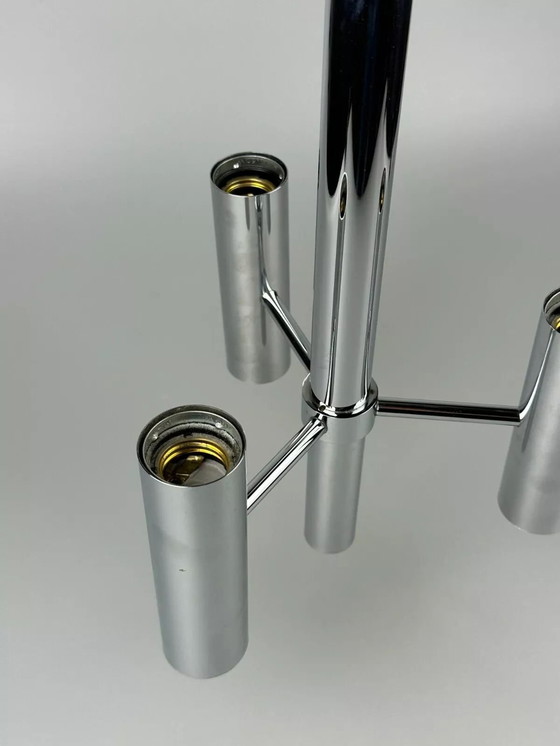 Image 1 of 60s 70s 6-light Sputnik chandelier by Hustadt Leuchten Germany