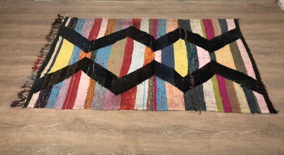 Image 1 of Mehrfarbige Berber-Tapis aus Leinen, 350 cm x 150 cm