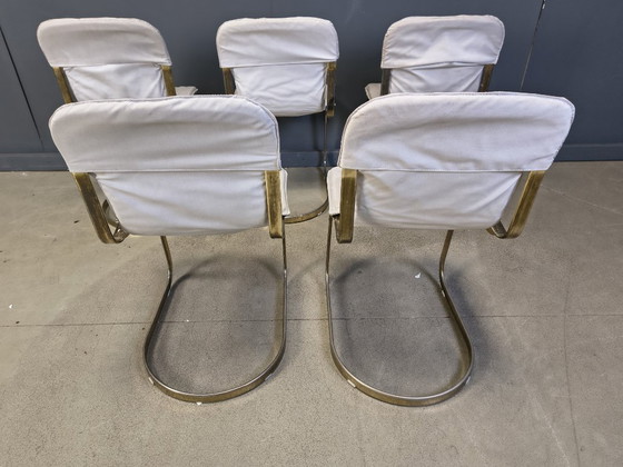 Image 1 of Vintage eetkamerstoelen van Willy Rizzo voor Cidue, set van 5, jaren 70.