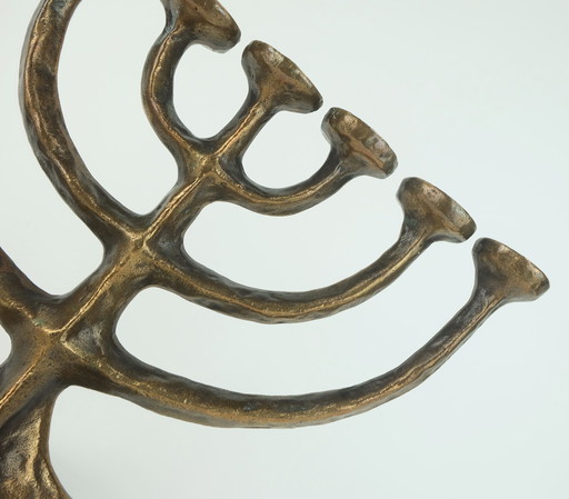 1960s 70s Mid Century Brutalist Bronze Candelabra for 7 Candles