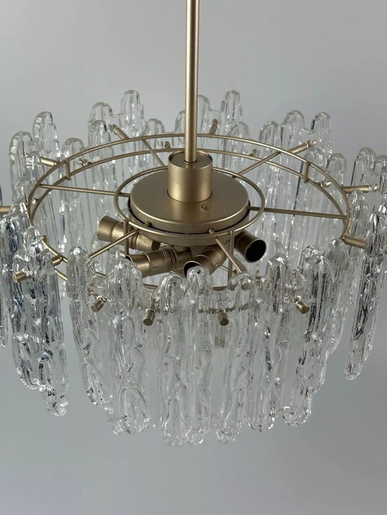 Image 1 of 60s 70s plafondlamp kroonluchter Kinkeldey Duitsland Space Age glas ontwerp