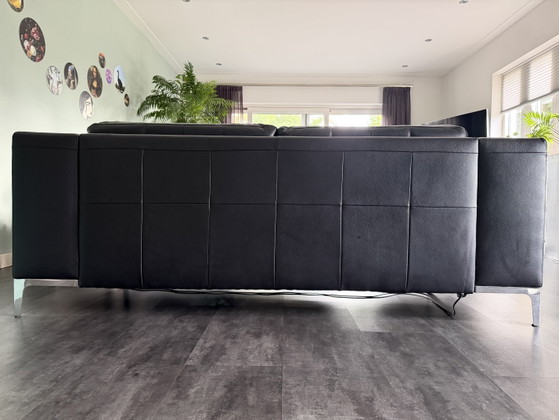 2 Zwarte Lederen Banken – Leather, Chrome (photo 4 of 6)