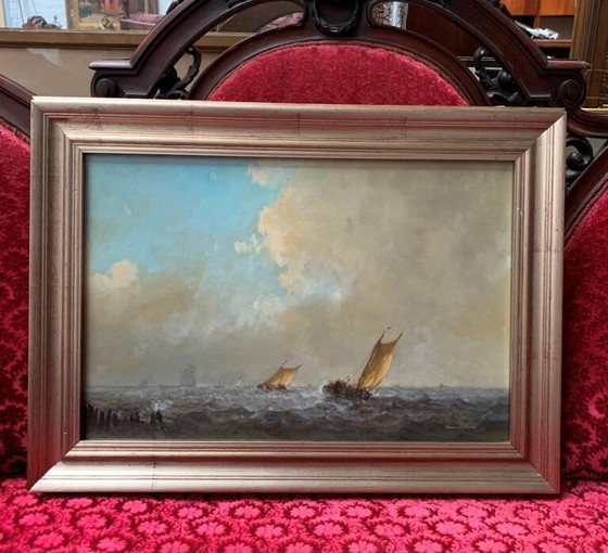 Frans van der Heide ( ). Painting "Seascape". – Paintings & Drawings, Canvas (photo 5 of 5)
