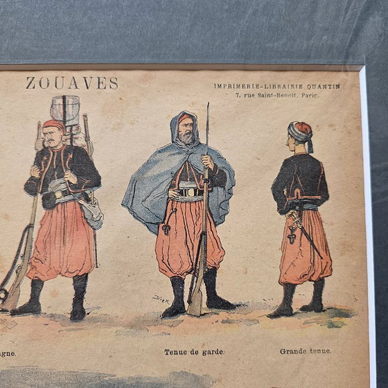 Image 1 of Antique French print of the Zouaves, late 19th century