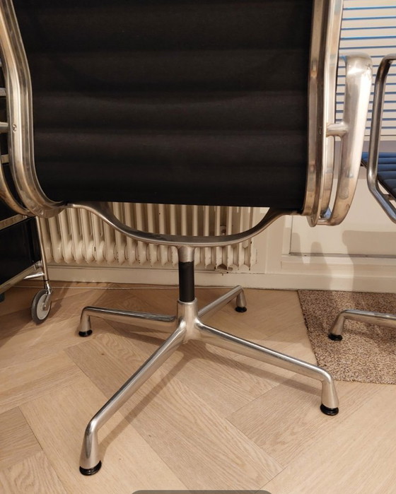 Image 1 of 2x Vitra EA112 black leather chairs