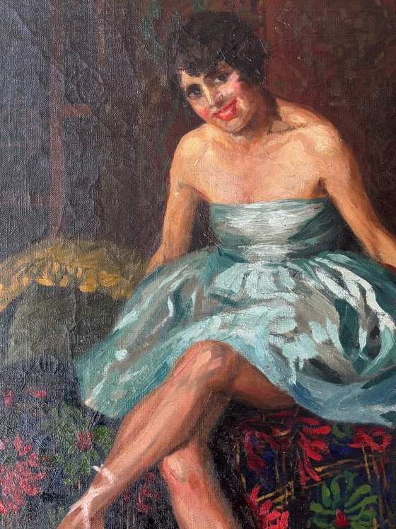 Oil on Canvas Ballerina Portrait, Neapolitan School, 1940s – Paintings & Drawings (photo 9 of 13)