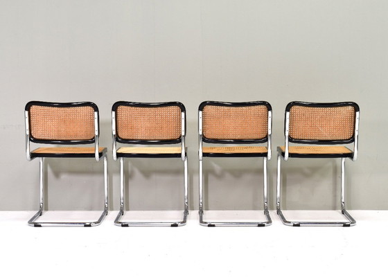 Set di 4 sedie Cesca modello B32 di Marcel Breuer – Italia, anni '70 – Gavina, Sedie da pranzo, Rattan (photo 9 of 15)