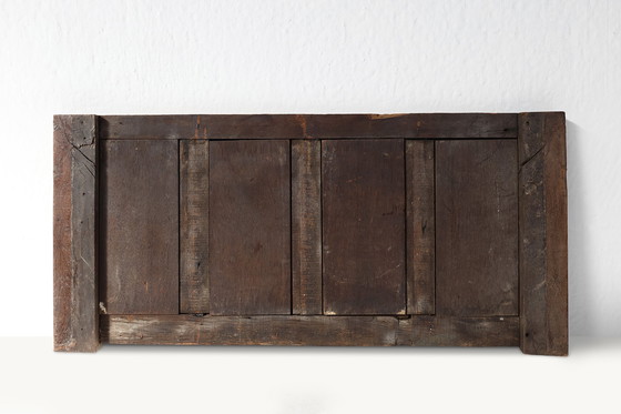 Image 1 of Pannello neogotico fiammingo intagliato a mano in rovere massello, ca. 1850