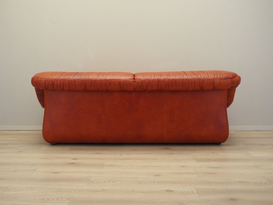 Image 1 of Red leather sofa, Italian design, 1970s, manufacturer: PelleRossi