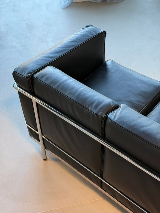 Image 1 of Cassina Le Corbusier LC-2 Set | Schwarzes Leder