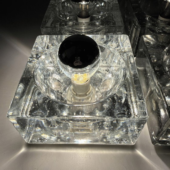 4x 'icecube' glass cube wall light by WILA - Germany, Transparent (photo 3 of 8)