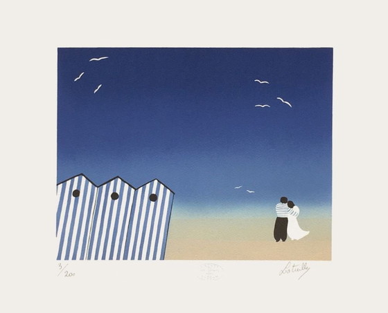 Image 1 of Francis LATREILLE Le tre cabine Litografia firmata 1995