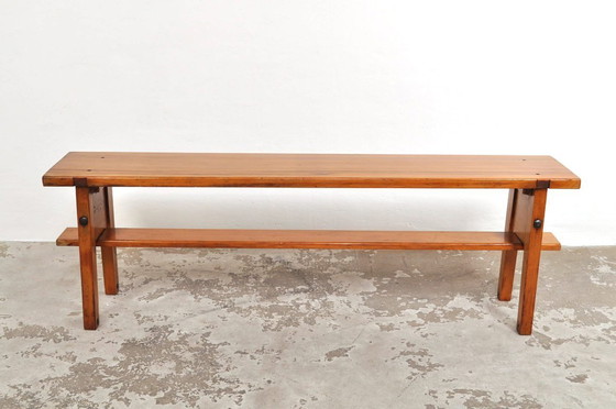 Image 1 of Vintage hardhouten bank,1950s