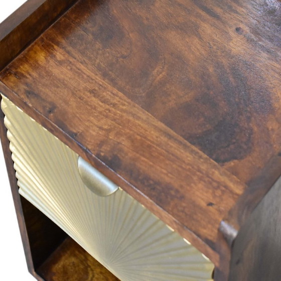 Image 1 of Hotel Chic Nightstand – Mini Manila Gold Bedside Table