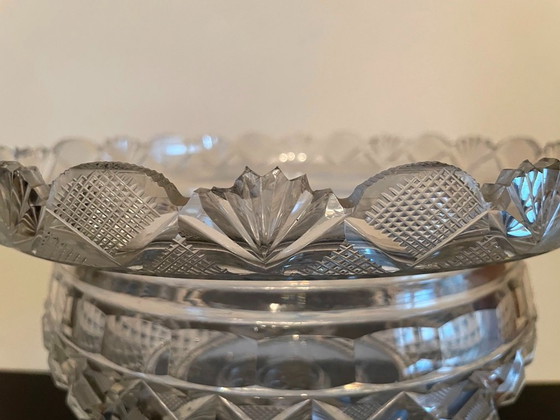 Image 1 of Coupe à fruits antique en cristal sur pied * Vonêche * XIXe siècle.