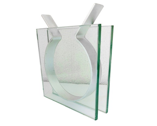 Vintage Vase - Square Ribbon - Peter Hewitt - Moma - Glas & Stahl - Space Age - 1970-1980