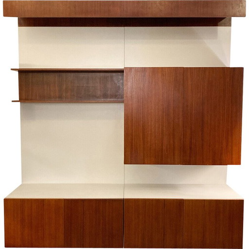 Vintage wall unit wood, Germany 1970