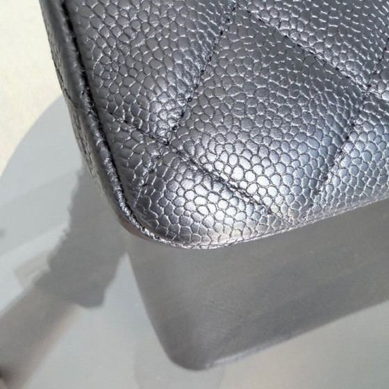 Image 1 of Chanel Classic Flap Jumbo - Caviar 30CM Single Flap Quilted Black 24K Gold Hardware Series 12
