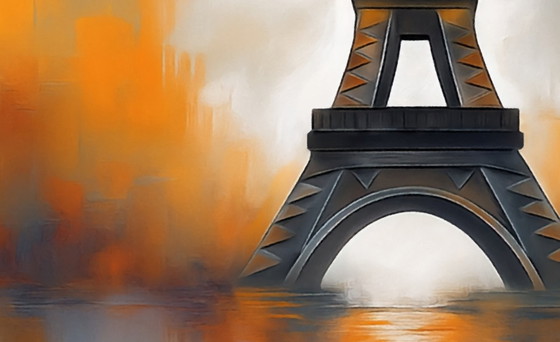 Image 1 of Tela astratta "Torre Eiffel" / Arte astratta / Decorazione murale (75 x 50 cm)