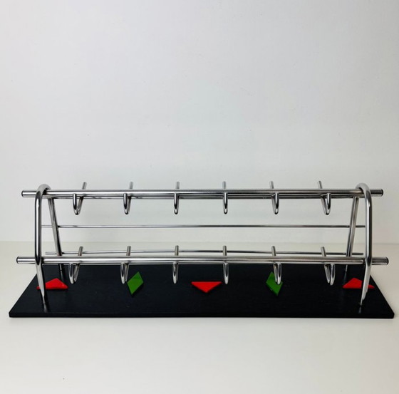 Image 1 of Vintage Modernist geometric wall coat rack